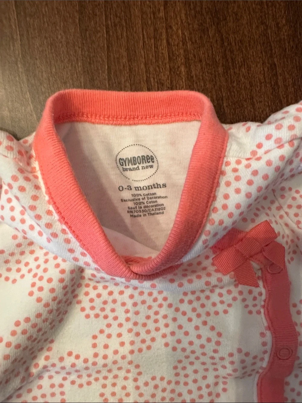 Gymboree Baby Girls Pink Coral Dot Wrap One-Piece Bodysuit